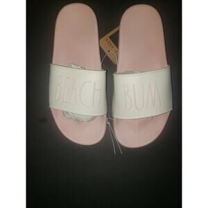 Rae Dunn Sandals Slides "Beach Bum" Women's Size 7 NWT